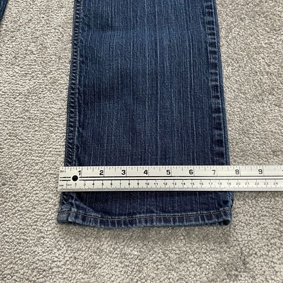 Eddie Bauer Classic Fit Denim Jeans Womens 31x29 Blue Dark Wash Straight Mid Rs - Picture 13 of 15